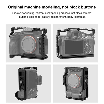 PULUZ PU3105B For Sony A7 IV / A7R III Camera Aluminum Alloy Rabbit Cage 1 / 4 3 / 8 Inch Screw Hole Protective Cage