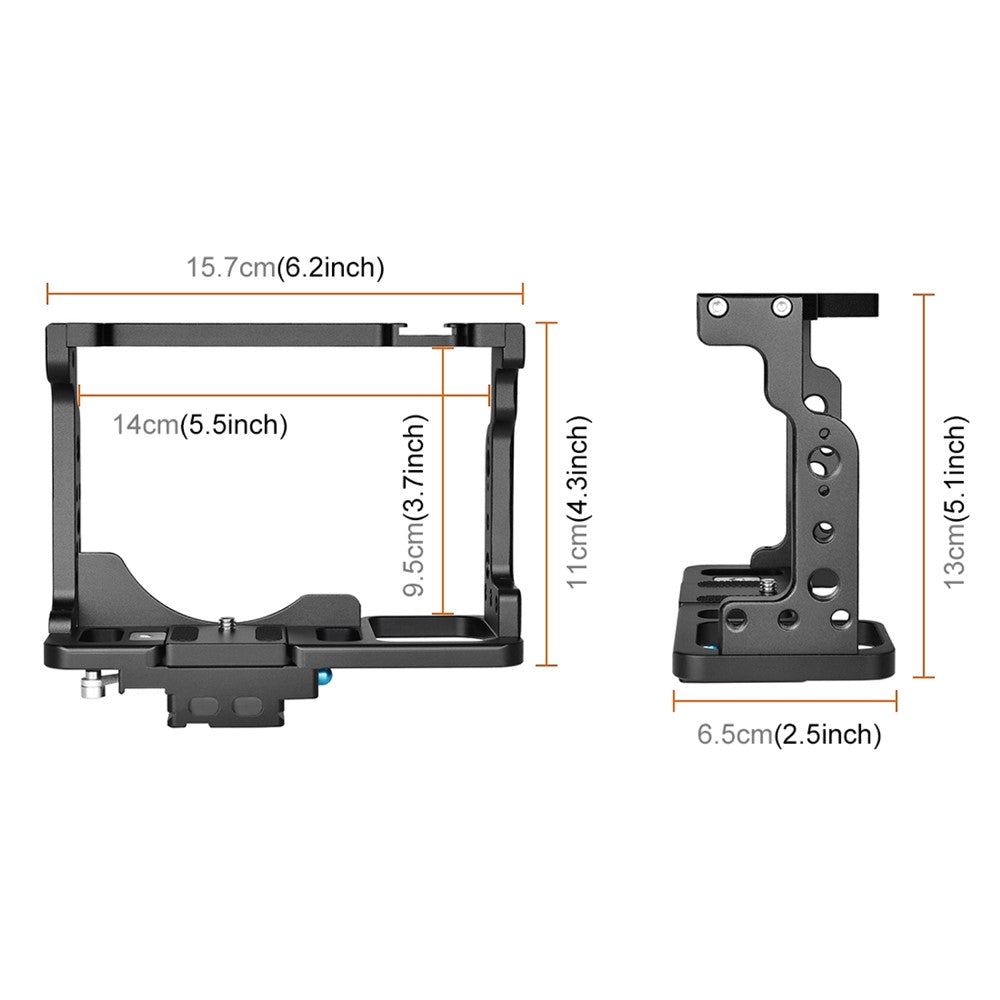 PULUZ PU3097B For Nikon Z 7 / Z 6 Mirrorless Camera Cage Aluminum Alloy Cold Shoe Mount Expansion Cage