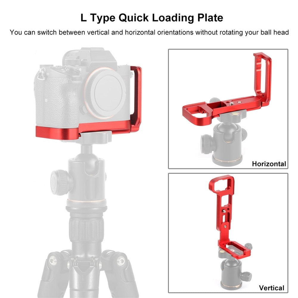 PULUZ PU3541 L-Shaped Quick Release Plate for Sony A9  /  A7 III  /  A7R III Aluminum Alloy Shooting Bracket