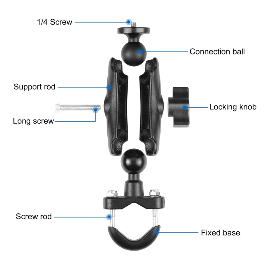 PULUZ PU701B For GoPro Action Camera Motorcycle  /  Bicycle Mount Handlebar Aluminum Alloy Universal Ball Head