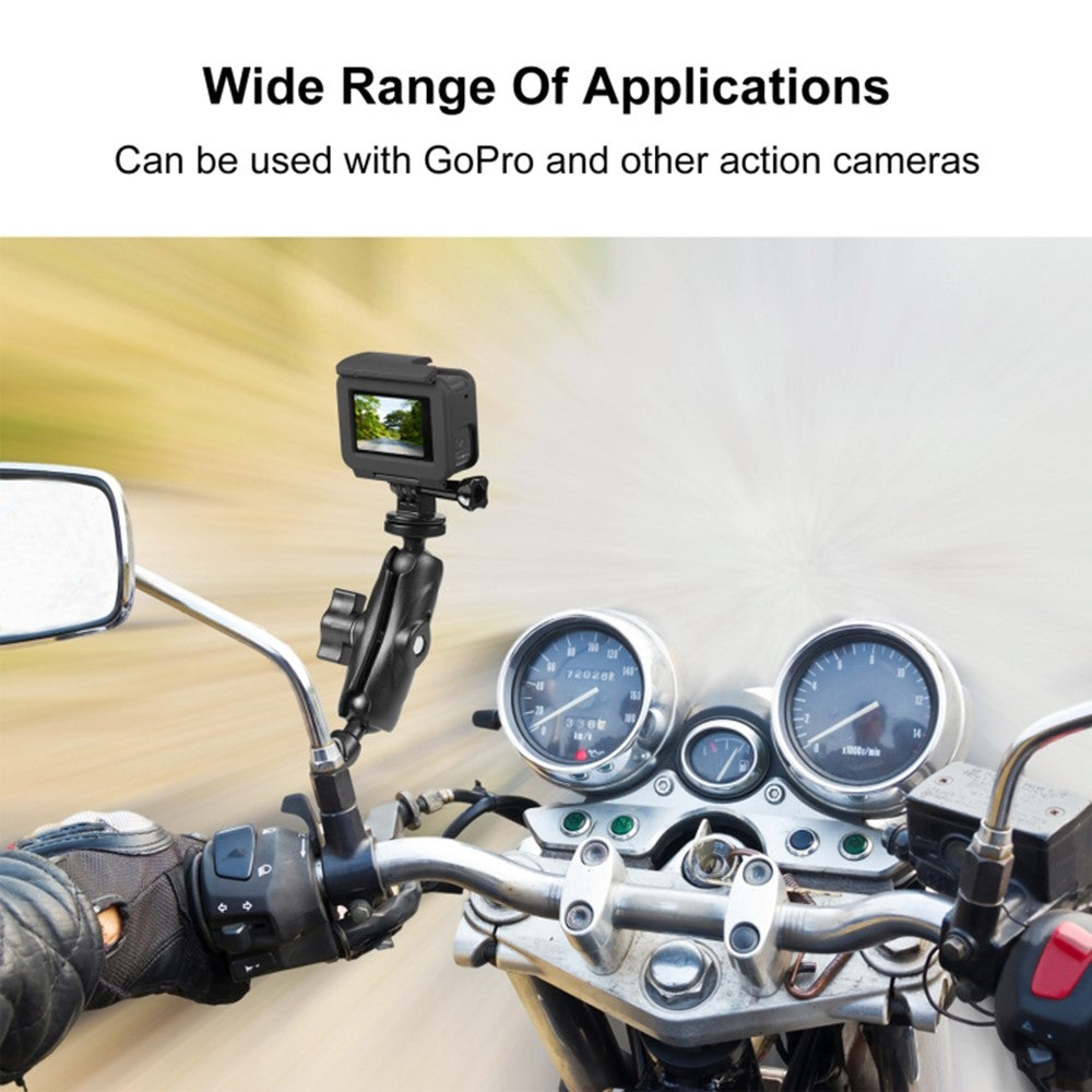 PULUZ PU702B For GoPro Action Camera Motorcycle  /  Bicycle Mirror Mount Aluminum Alloy Adjustable Bracket