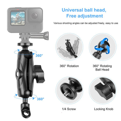 PULUZ PU702B For GoPro Action Camera Motorcycle  /  Bicycle Mirror Mount Aluminum Alloy Adjustable Bracket