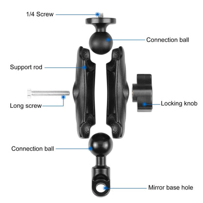 PULUZ PU702B For GoPro Action Camera Motorcycle  /  Bicycle Mirror Mount Aluminum Alloy Adjustable Bracket