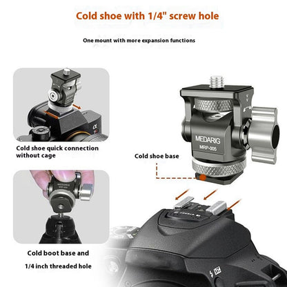 MEDARIG MPR-005 DSLR Mirrorless Camera Adjustable Aluminum Alloy Mount Cold Shoe Adapter