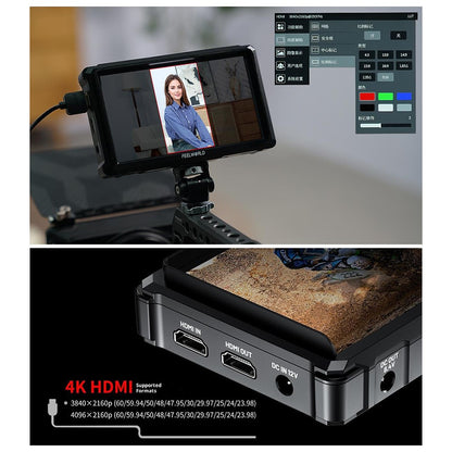 FEELWORLD FW568 PRO 6 Inch Camera Monitor 1200nit High Brightness HD Display Screen for DSLR / Mirrorless Cameras