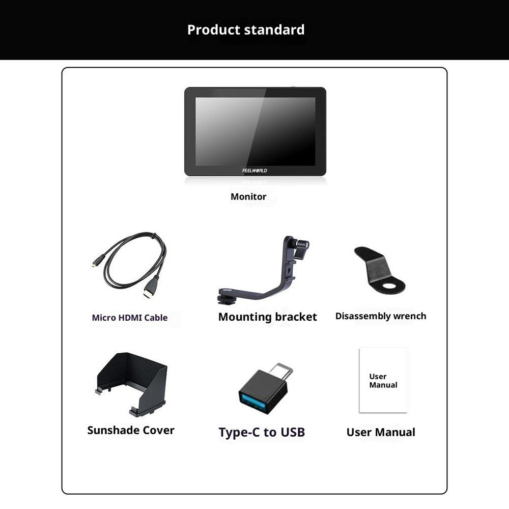 FEELWORLD F5PROX 5.5 Inch 4K HD Monitor 1600nit for DSLR / Mirrorless Camera Photography / Directing
