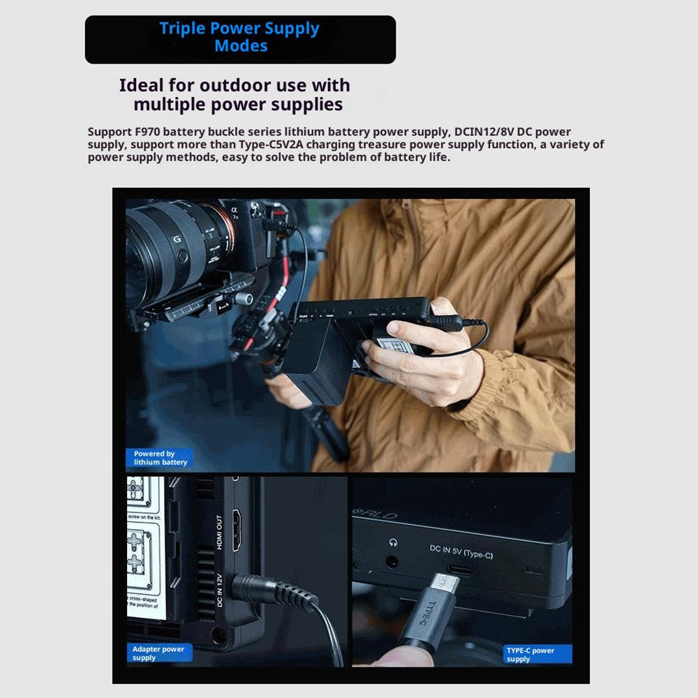 FEELWORLD F5PROX 5.5 Inch 4K HD Monitor 1600nit for DSLR / Mirrorless Camera Photography / Directing