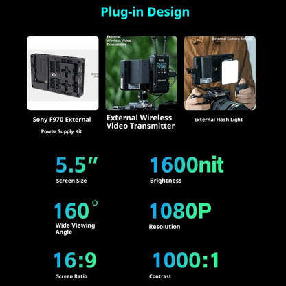 FEELWORLD F5PROX 5.5 Inch 4K HD Monitor 1600nit for DSLR / Mirrorless Camera Photography / Directing