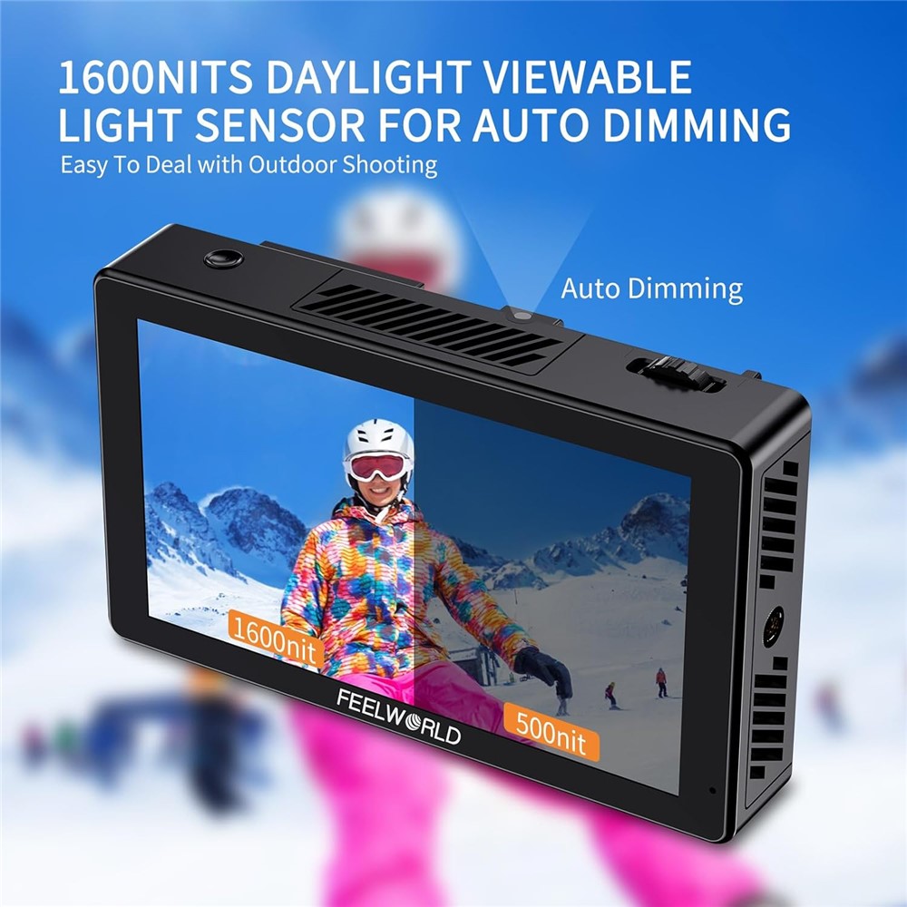 FEELWORLD LUT5E 5.5 inch 4K HD Monitor 1920x1080 IPS Full HD 1600nit High Brightness Display Screen for Photography / Videography