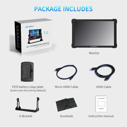 FEELWORLD T10 10.1 Inch 4K Camera Monitor External Display for DSLR / Mirrorless Cameras