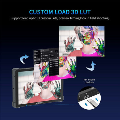 FEELWORLD T10 10.1 Inch 4K Camera Monitor External Display for DSLR / Mirrorless Cameras