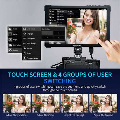 FEELWORLD T10 10.1 Inch 4K Camera Monitor External Display for DSLR / Mirrorless Cameras