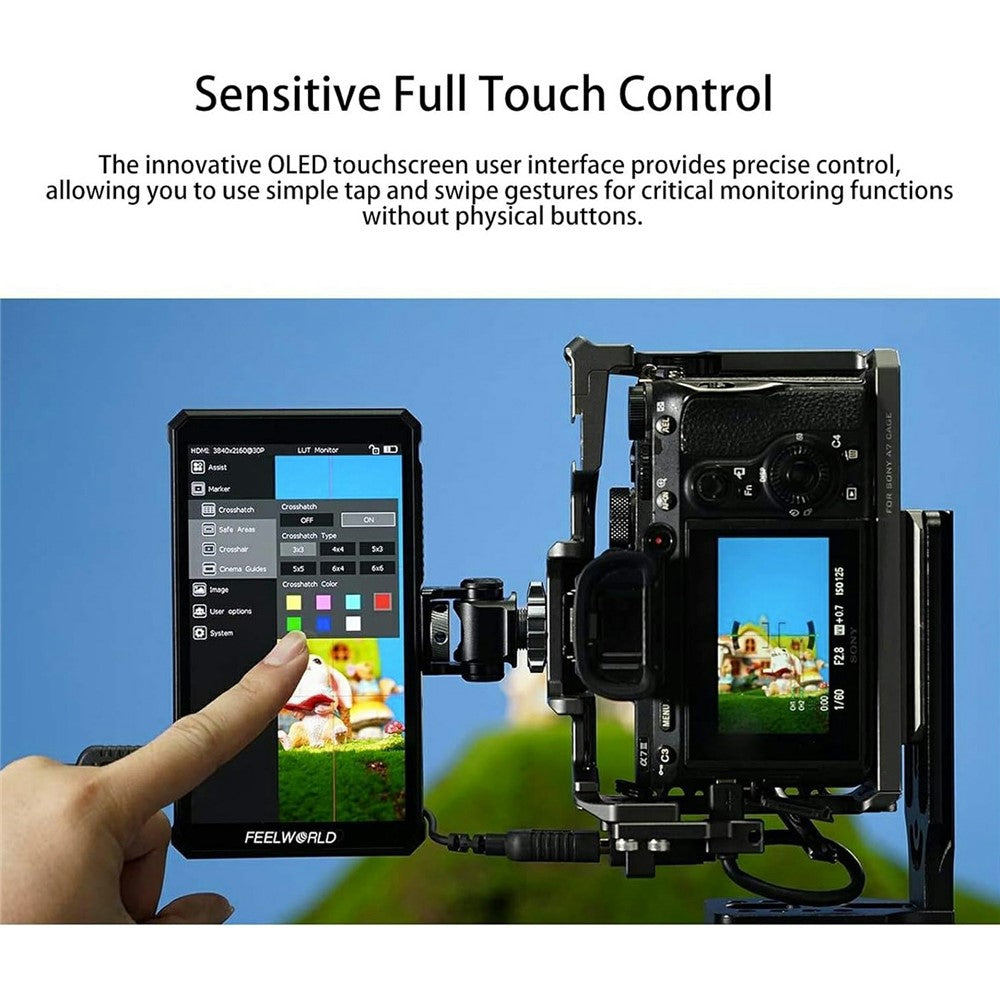 FEELWORLD PS6 5.5 Inch OLED HD Camera Monitor 4K60HZ Portrait / Landscape Touchscreen Display for Photography / Videography