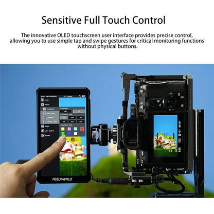 FEELWORLD PS6 5.5 Inch OLED HD Camera Monitor 4K60HZ Portrait / Landscape Touchscreen Display for Photography / Videography