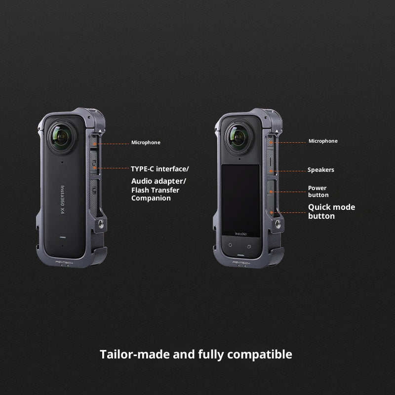 PGYTECH P-55A-010 For Insta360 X4 Camera Protective Cage Aluminum Alloy Frame with Lens Cap