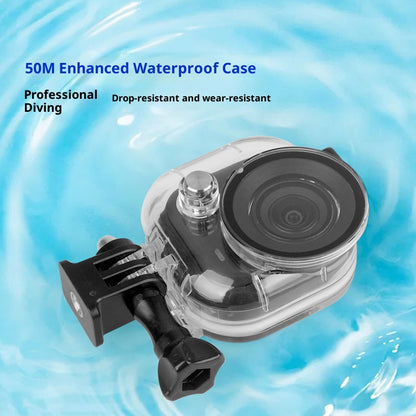 For Insta360 Go Ultra Action Camera Underwater Case 50m Diving Housing with Optical Glass Lens and 1/4 Interface