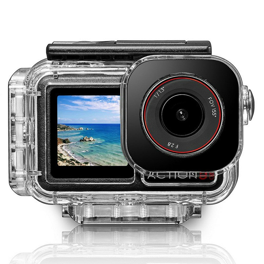 030 164FT  /  50m Waterproof Case for DJI Osmo Action 5 Pro  /  4  /  3 ABS Dive Housing Large Flat Glass Lens