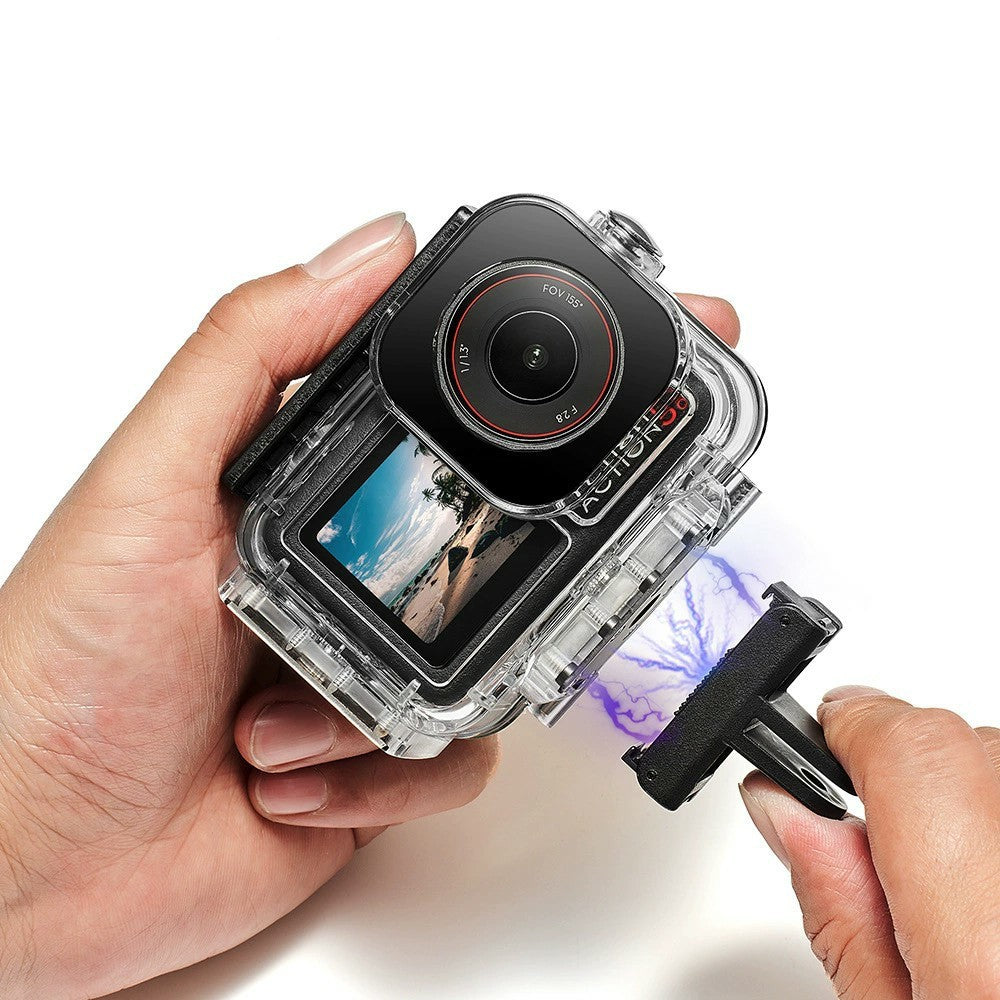 030 164FT  /  50m Waterproof Case for DJI Osmo Action 5 Pro  /  4  /  3 ABS Dive Housing Large Flat Glass Lens