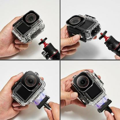 030 164FT  /  50m Waterproof Case for DJI Osmo Action 5 Pro  /  4  /  3 ABS Dive Housing Large Flat Glass Lens