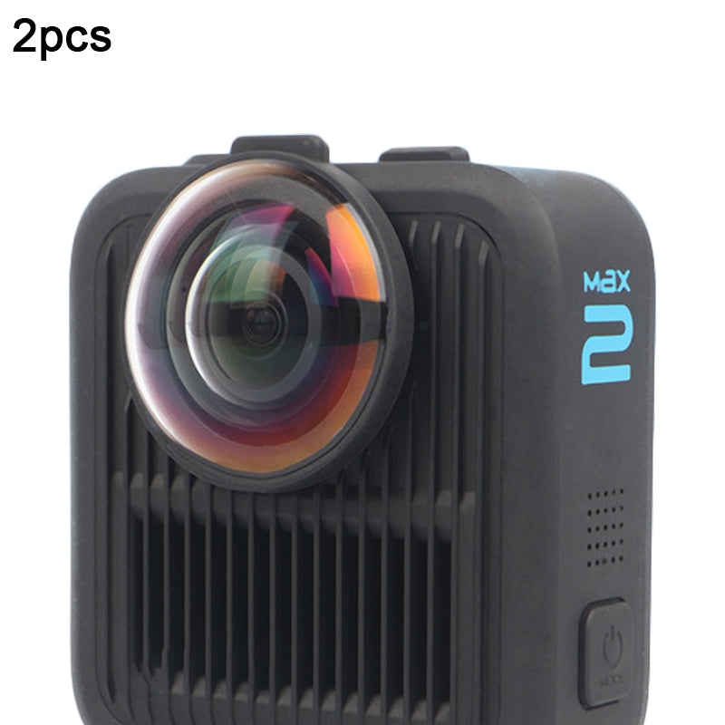 2Pcs / Set For GoPro MAX2 Front and Rear Lens Protector 10H Tempered Glass Action Camera Lens Guard