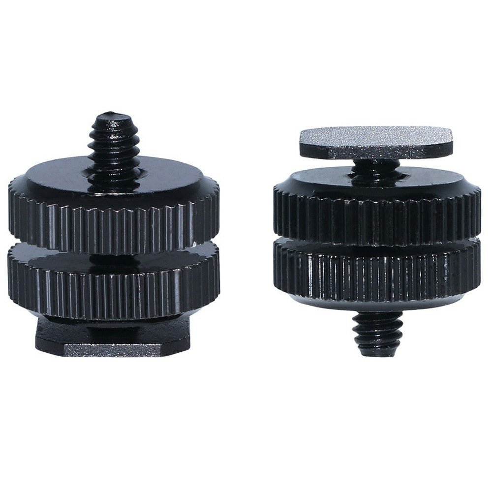 E001 1  /  4 Inch Screw Hot Shoe Mount Aluminum Alloy Adapter for Flash DSLR Camera Microphone Stand Bracket