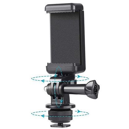 D01S 360 Degree Rotating E-Shape Phone Holder Hot Shoe Mount Adapter for Action Camera