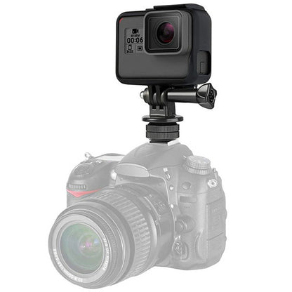 D01S 360 Degree Rotating E-Shape Phone Holder Hot Shoe Mount Adapter for Action Camera