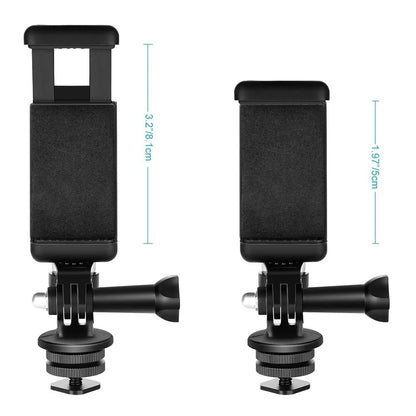 D01S 360 Degree Rotating E-Shape Phone Holder Hot Shoe Mount Adapter for Action Camera