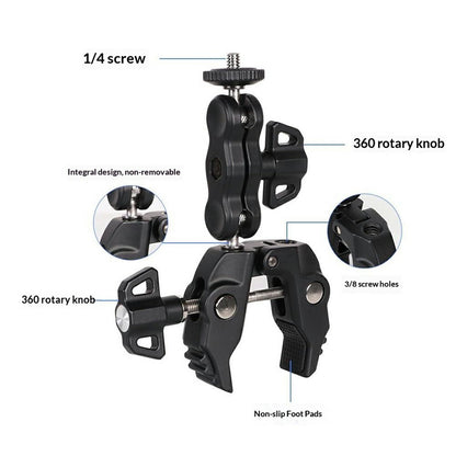 Z057 Aluminum Alloy Crab Clamp Magic Arm 360 Degree Rotating Super Clamp Photography Equipment