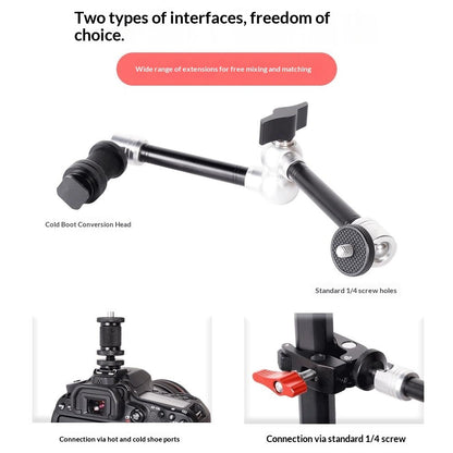 G148 11 Inch Magic Arm Metal Articulating Monitor Mount 360° Ball Head Camera Bracket for Photography