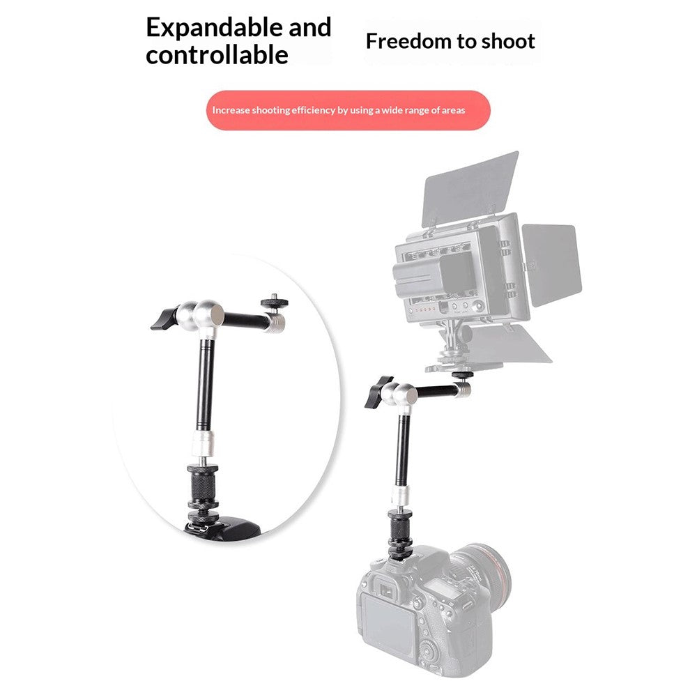 G148 11 Inch Magic Arm Metal Articulating Monitor Mount 360° Ball Head Camera Bracket for Photography