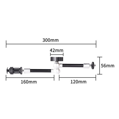G148 11 Inch Magic Arm Metal Articulating Monitor Mount 360° Ball Head Camera Bracket for Photography
