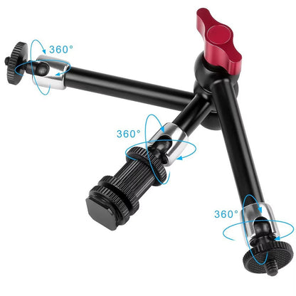 MA-03 11 Inch Triple Arm Mount for DSLR Camera Monitor Bracket Hot Shoe Magic Arm 360° Adjustable Stand Photography Equipment