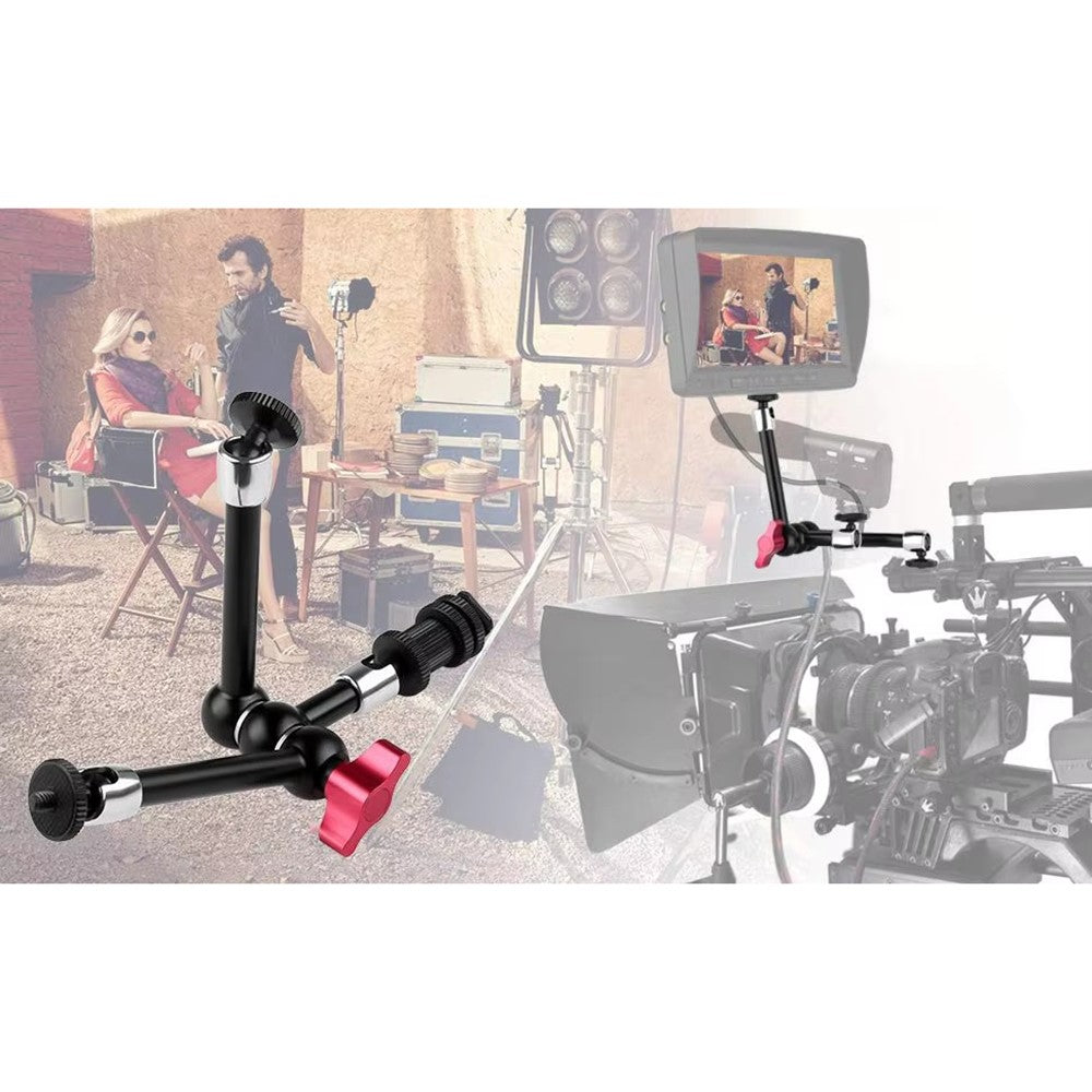 MA-03 11 Inch Triple Arm Mount for DSLR Camera Monitor Bracket Hot Shoe Magic Arm 360° Adjustable Stand Photography Equipment