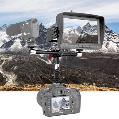 MA-03 11 Inch Triple Arm Mount for DSLR Camera Monitor Bracket Hot Shoe Magic Arm 360° Adjustable Stand Photography Equipment