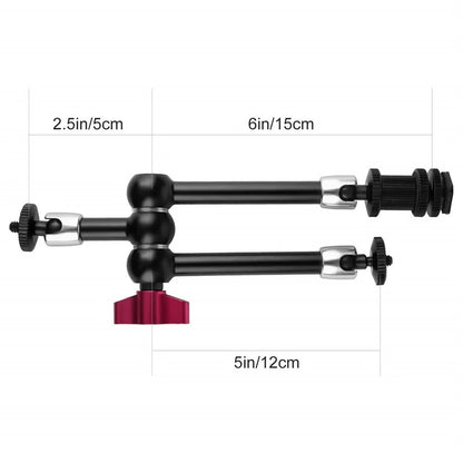 MA-03 11 Inch Triple Arm Mount for DSLR Camera Monitor Bracket Hot Shoe Magic Arm 360° Adjustable Stand Photography Equipment