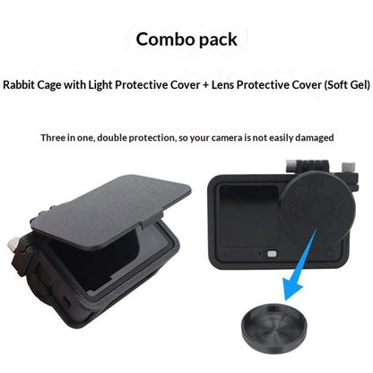 915609-11 Extension Frame Sunshade Camera Protective Case for DJI Osmo Action 6 Anti-Scratch Cover Protector with Lens Cap