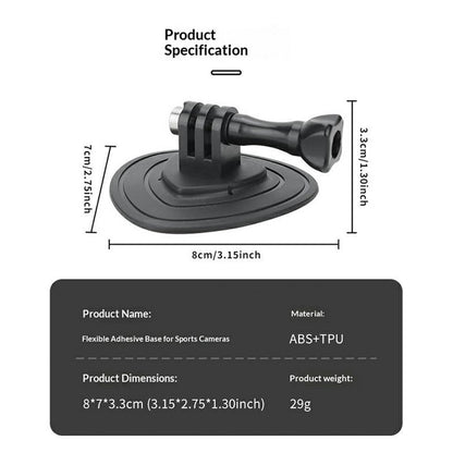 914510 Flexible Adhesive Mount Base for DJI OSMO Action 6 Sports Camera Helmet Cycling Bracket Stand with Screw Adapter