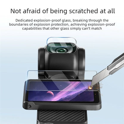3 Sets For DJI Osmo Pocket 4 Tempered Glass Camera Screen Protector Anti-scratch Screen Lens Film Kit