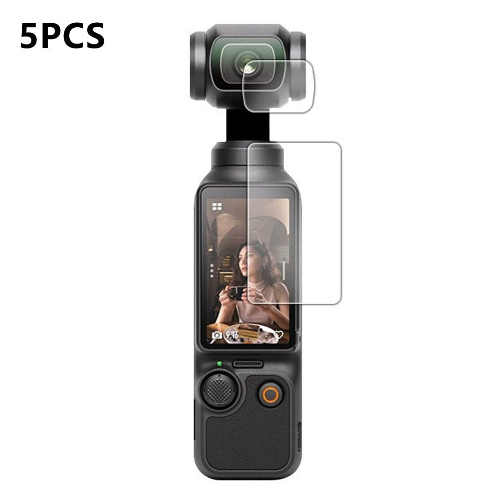 5 Sets For DJI Osmo Pocket 4 Hydrogel Film High Definition Soft PET Screen Protector Camera Screen + Lens Film