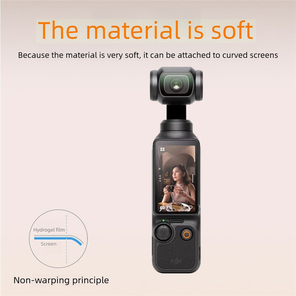 5 Sets For DJI Osmo Pocket 4 Hydrogel Film High Definition Soft PET Screen Protector Camera Screen + Lens Film