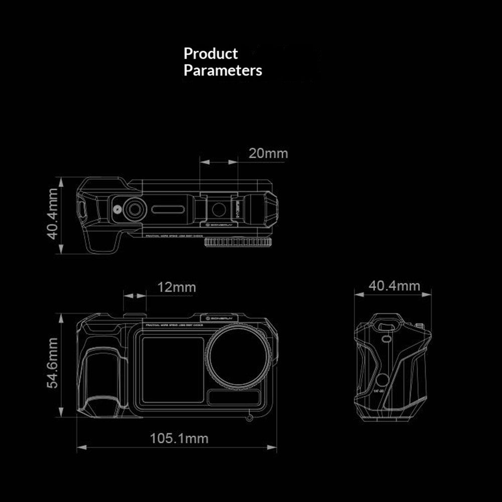 DJ-5 Aluminum Alloy Protective Case for DJI Osmo Action 3  /  4  /  5 Pro Cage Frame Action Camera Protective Cover