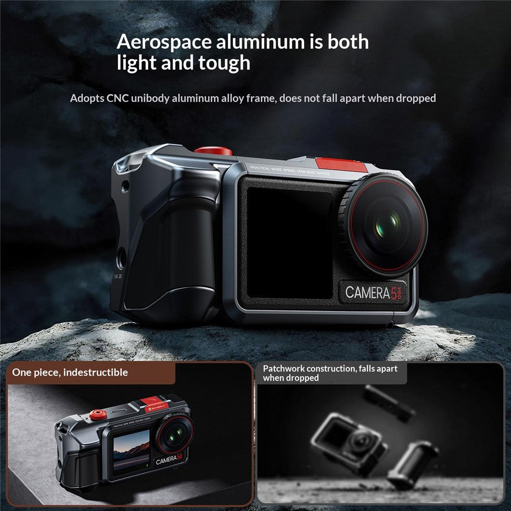 DJ-5 Aluminum Alloy Protective Case for DJI Osmo Action 3  /  4  /  5 Pro Cage Frame Action Camera Protective Cover