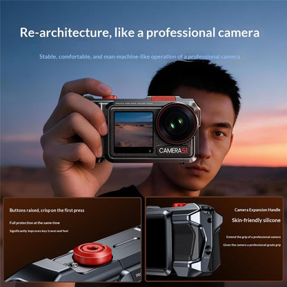 DJ-5 Aluminum Alloy Protective Case for DJI Osmo Action 3  /  4  /  5 Pro Cage Frame Action Camera Protective Cover