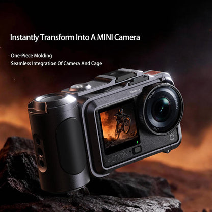 DJ-6 Detachable Magnetic Camera Cage Frame Case for DJI Osmo Action 6 Lightweight Aluminum Camera Protective Frame for Travel Outdoor Photography