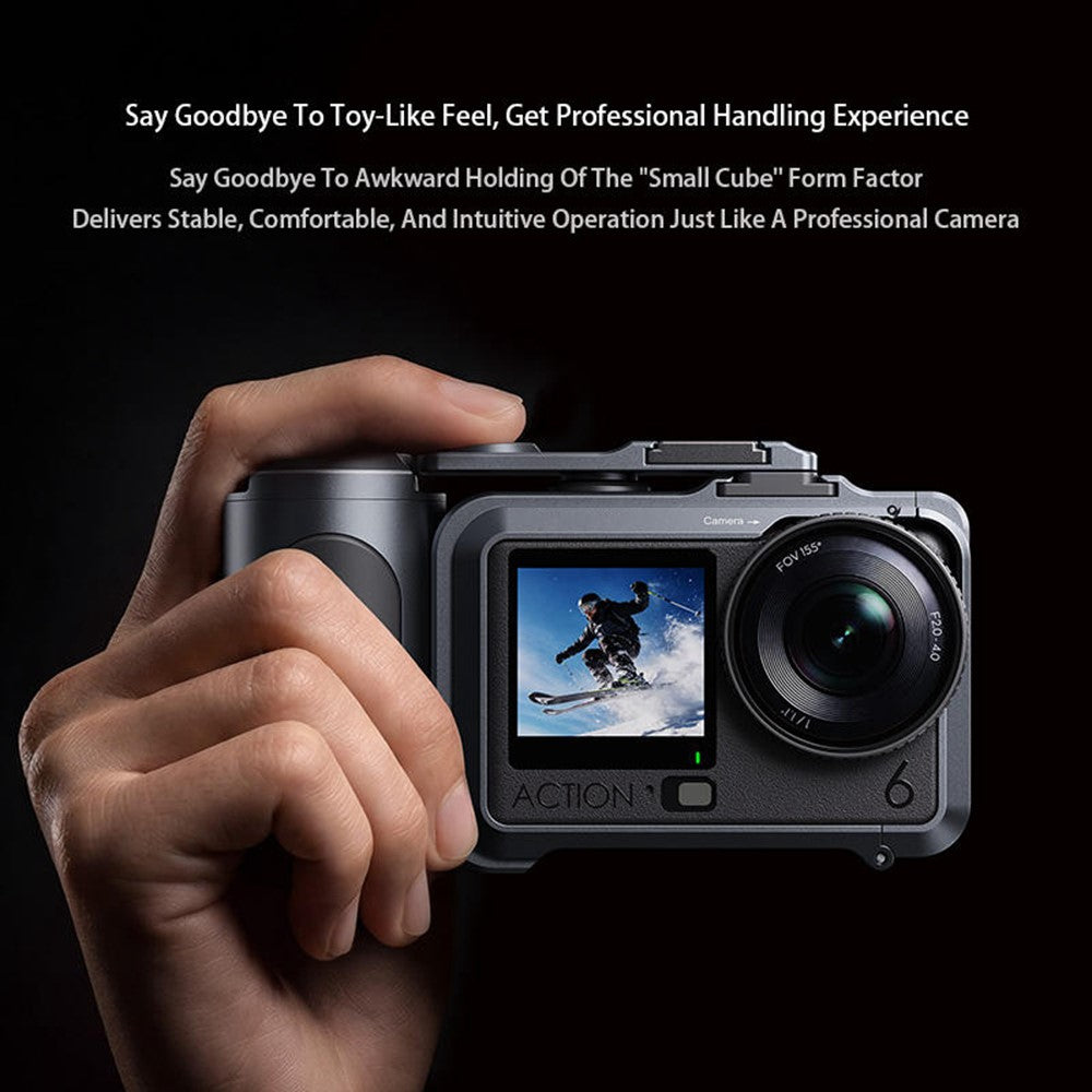 DJ-6 Detachable Magnetic Camera Cage Frame Case for DJI Osmo Action 6 Lightweight Aluminum Camera Protective Frame for Travel Outdoor Photography