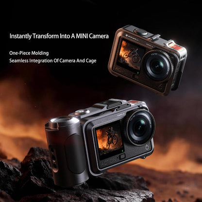 DJ-6 Detachable Magnetic Camera Cage Frame Case for DJI Osmo Action 6 Lightweight Aluminum Camera Protective Frame for Travel Outdoor Photography