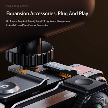 DJ-6 Detachable Magnetic Camera Cage Frame Case for DJI Osmo Action 6 Lightweight Aluminum Camera Protective Frame for Travel Outdoor Photography