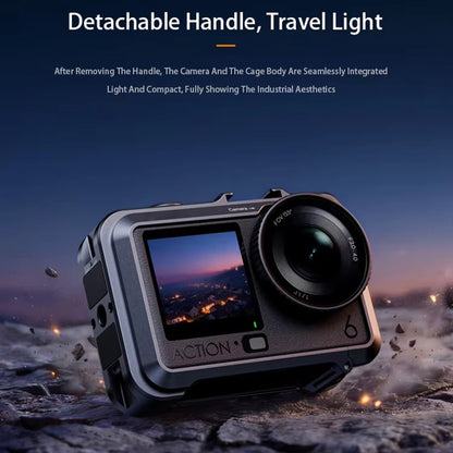 DJ-6 Detachable Magnetic Camera Cage Frame Case for DJI Osmo Action 6 Lightweight Aluminum Camera Protective Frame for Travel Outdoor Photography