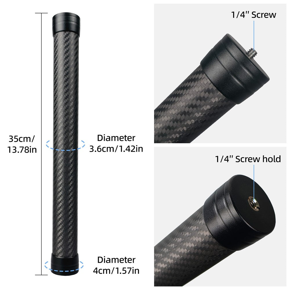KE-36 35cm Carbon Fiber Extension Rod for DJI RS3  /  RS4 Gimbal Stabilizer 1 / 4 inch Screw Mount Compatible Accessory